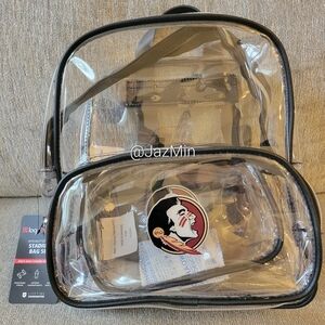 NWT FSU Seminoles clear mini backpack & fanny pack set
